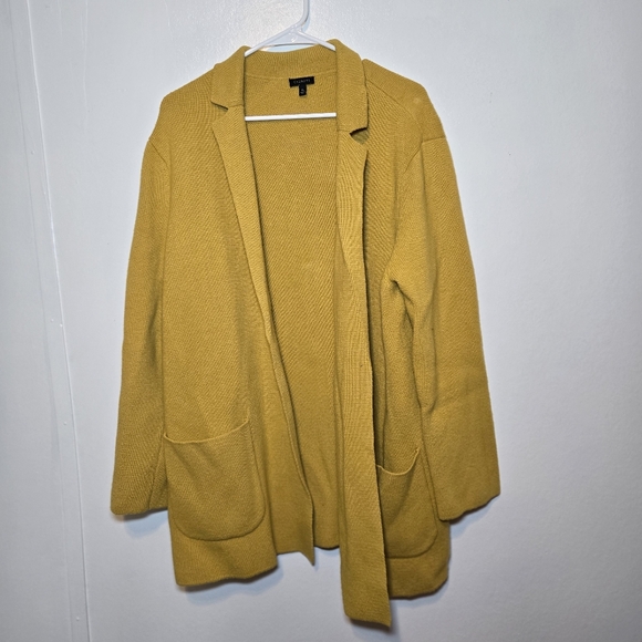 Talbots Sweaters - Womens XL Talbots Golden Yellow Open Front Cardigan Wool Blend Sweater